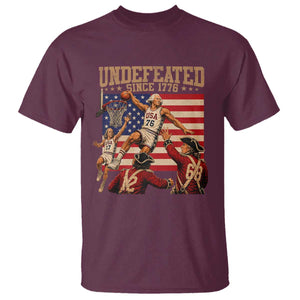 4th of July Basketball Undefeated Since 1776 T Shirt Funny Founding Fathers