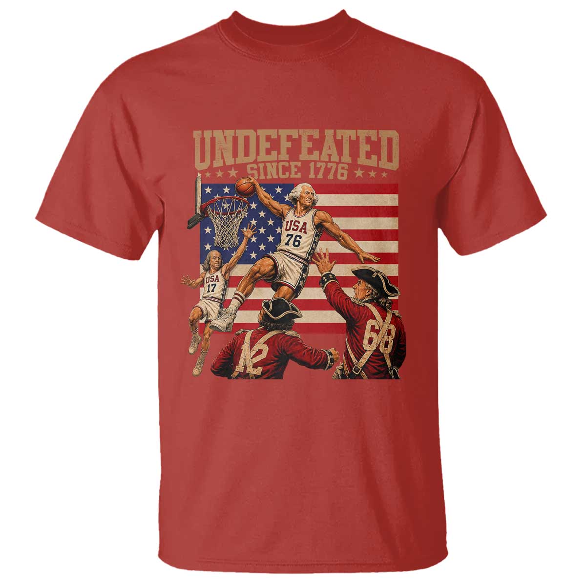 4th of July Basketball Undefeated Since 1776 T Shirt Funny Founding Fathers
