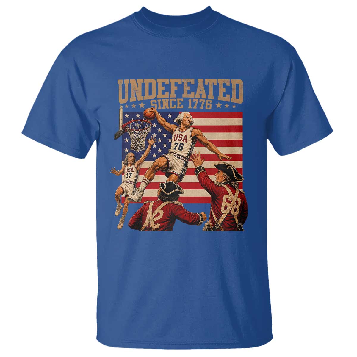 4th of July Basketball Undefeated Since 1776 T Shirt Funny Founding Fathers