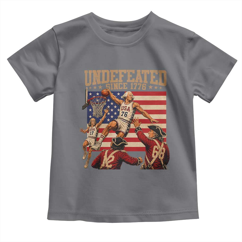 4th of July Basketball Undefeated Since 1776 Toddler T Shirt Funny Founding Fathers