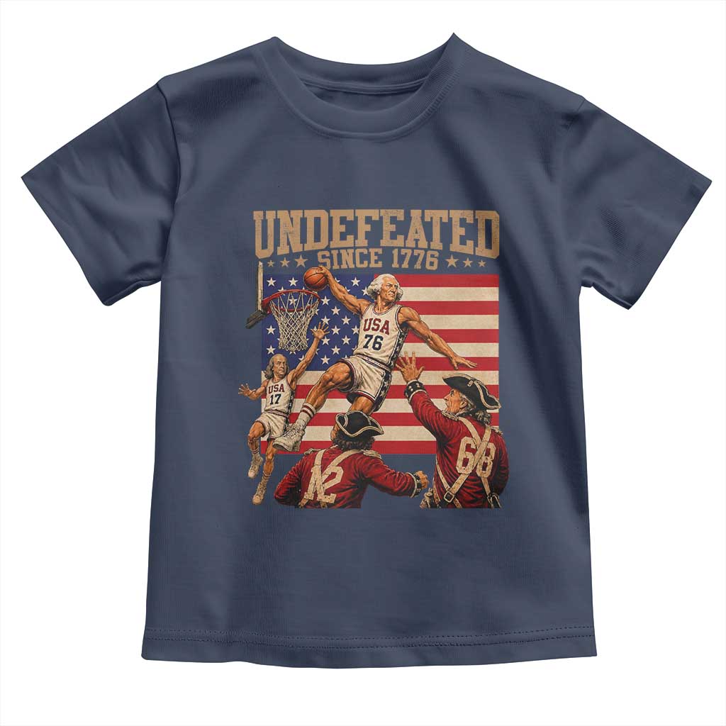 4th of July Basketball Undefeated Since 1776 Toddler T Shirt Funny Founding Fathers