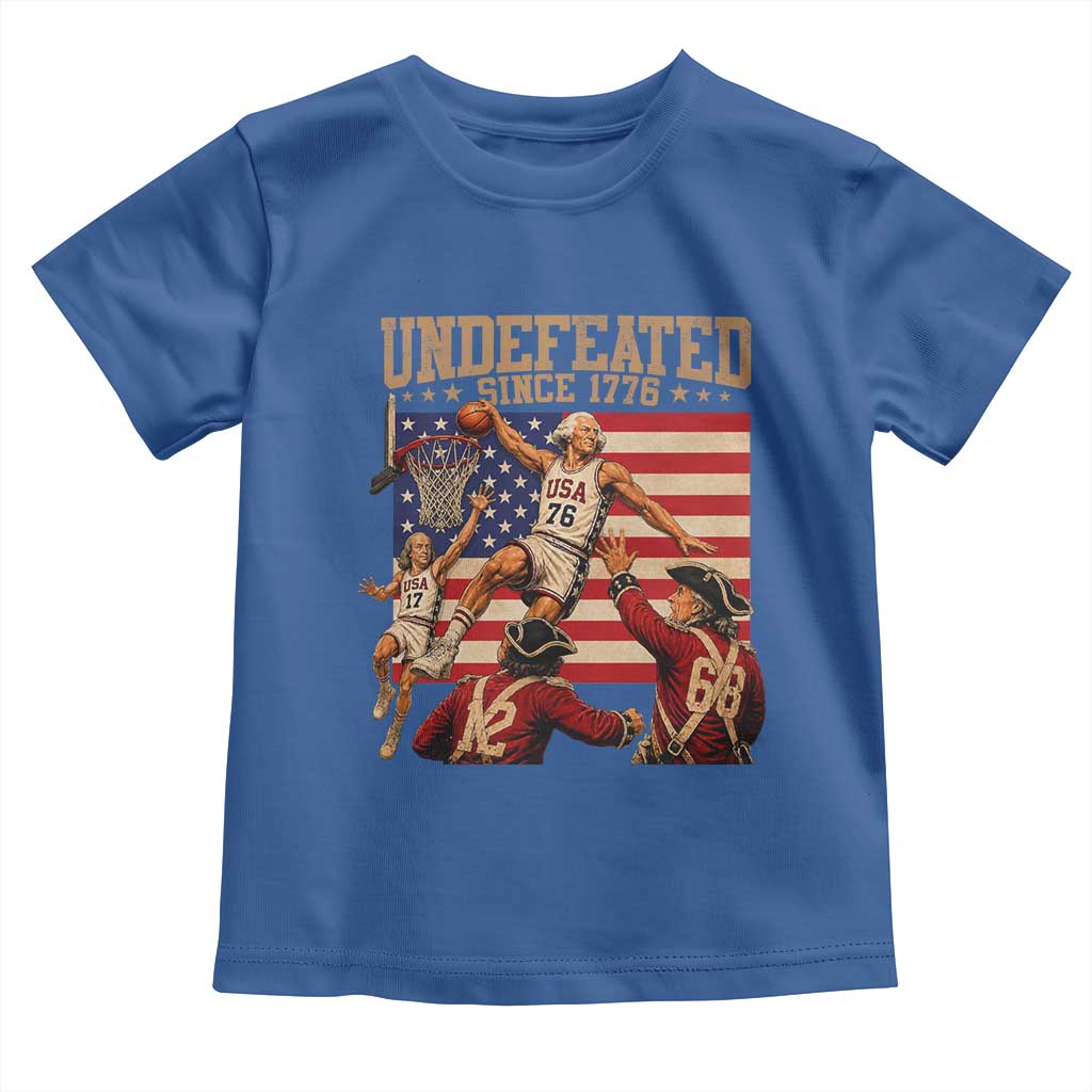 4th of July Basketball Undefeated Since 1776 Toddler T Shirt Funny Founding Fathers