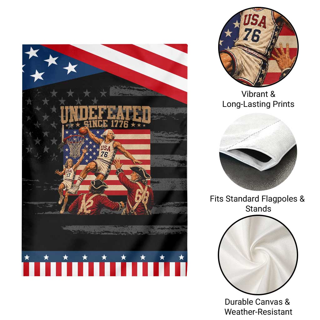 4th of July Basketball Undefeated Since 1776 Patriotic Garden Flag Funny Founding Fathers