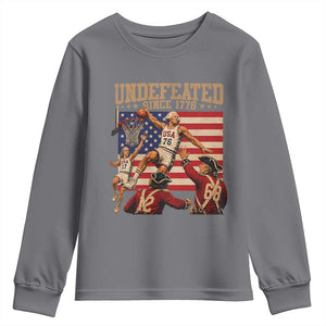4th of July Basketball Undefeated Since 1776 Youth Sweatshirt Funny Founding Fathers