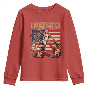 4th of July Basketball Undefeated Since 1776 Youth Sweatshirt Funny Founding Fathers