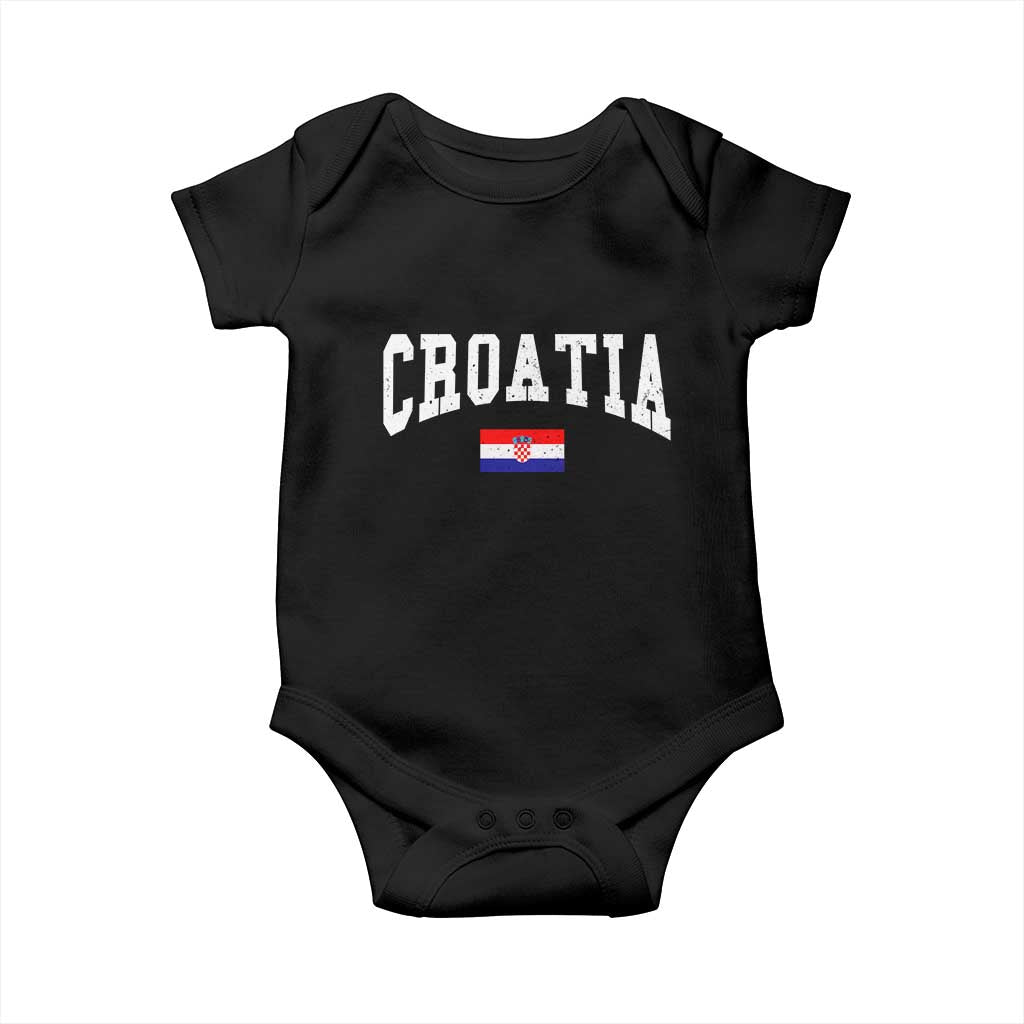 Croatia Hrvatska Flag Zagreb Croatian Jersey Retro Baby Onesie