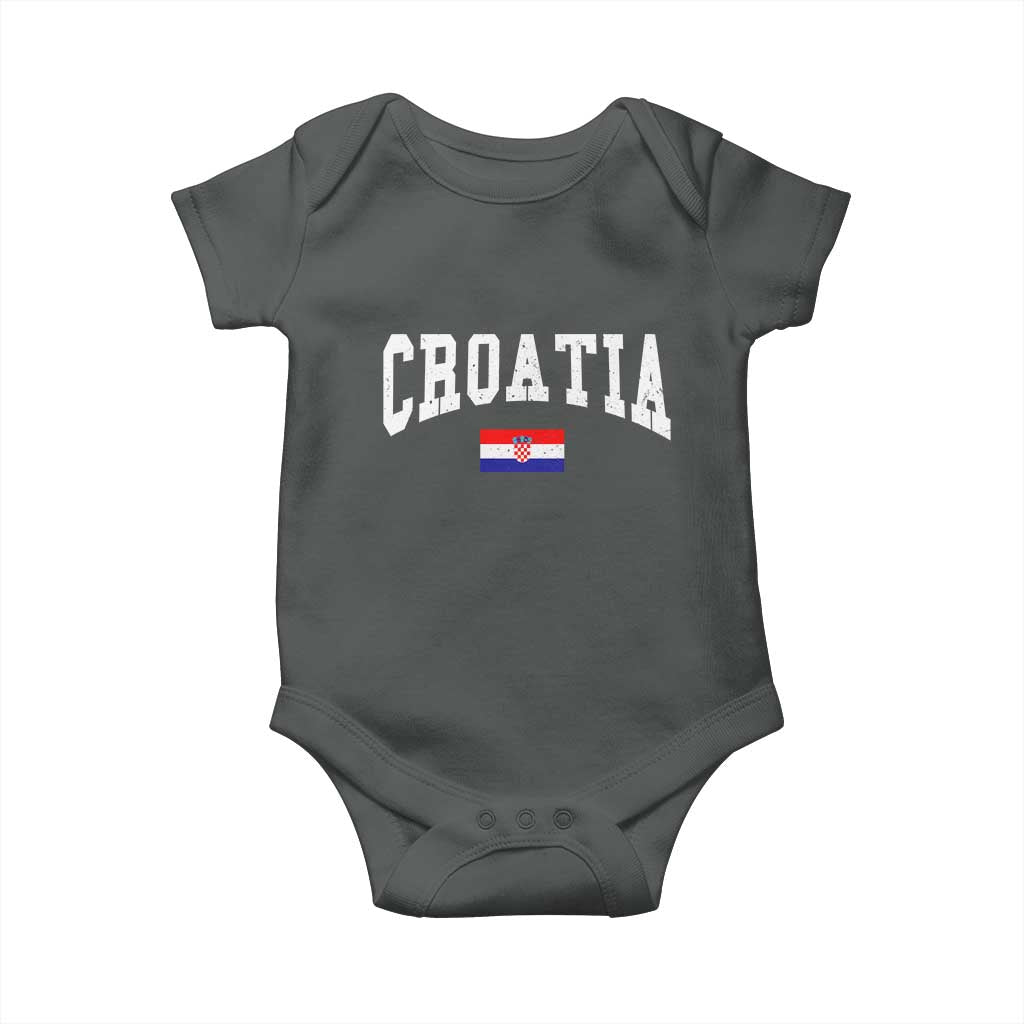 Croatia Hrvatska Flag Zagreb Croatian Jersey Retro Baby Onesie