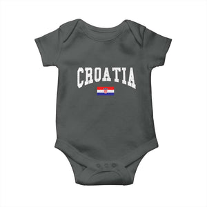 Croatia Hrvatska Flag Zagreb Croatian Jersey Retro Baby Onesie