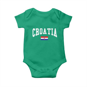 Croatia Hrvatska Flag Zagreb Croatian Jersey Retro Baby Onesie