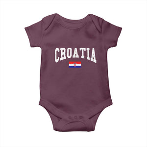 Croatia Hrvatska Flag Zagreb Croatian Jersey Retro Baby Onesie