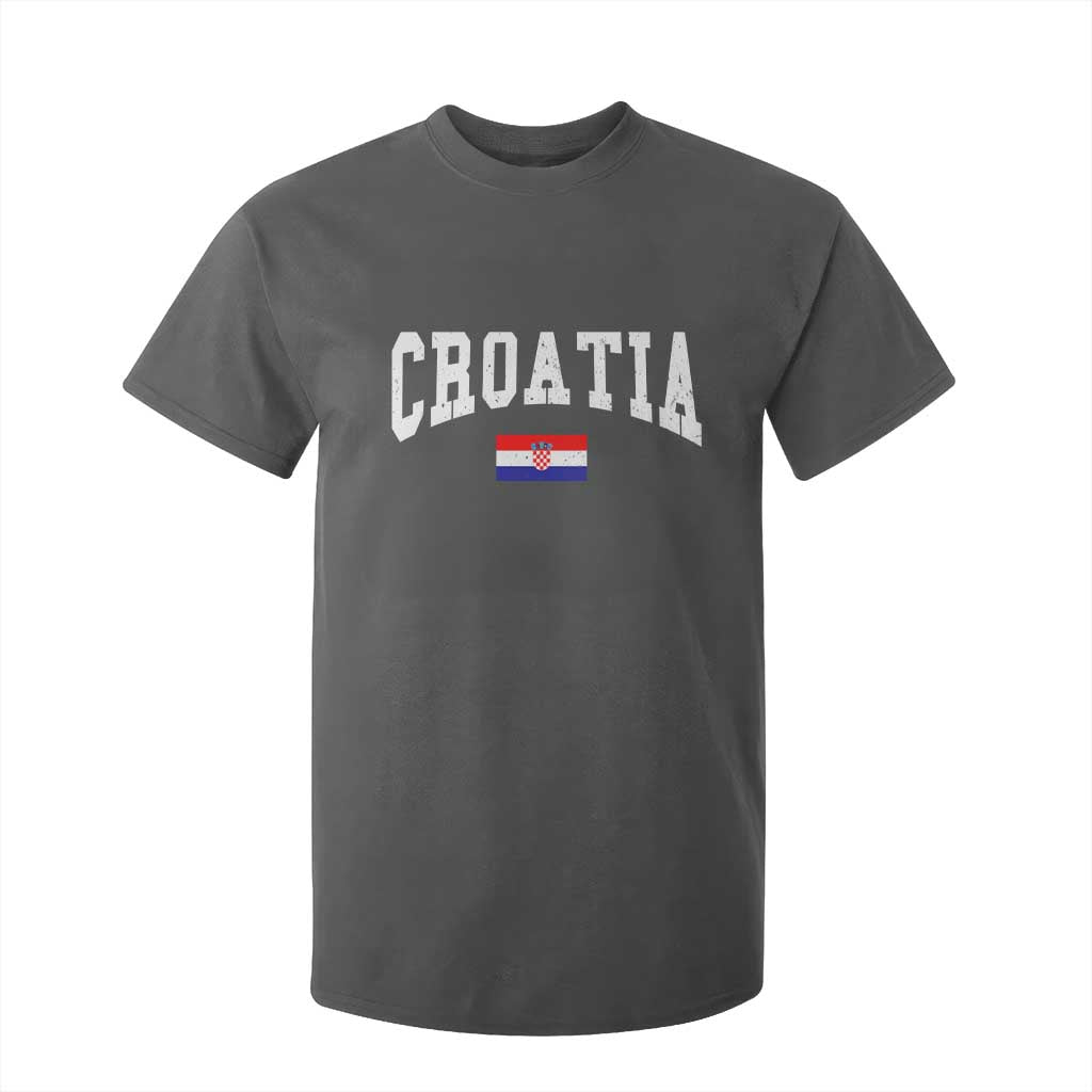 Croatia Hrvatska Flag Zagreb Croatian Jersey Retro T Shirt For Kid