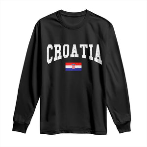 Croatia Hrvatska Flag Zagreb Croatian Jersey Retro Long Sleeve Shirt