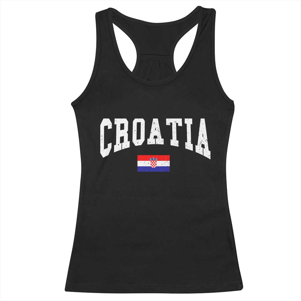 Croatia Hrvatska Flag Zagreb Croatian Jersey Retro Racerback Tank Top TS11 Black Print Your Wear