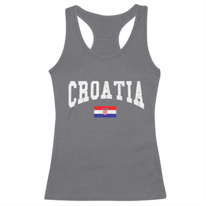 Croatia Hrvatska Flag Zagreb Croatian Jersey Retro Racerback Tank Top