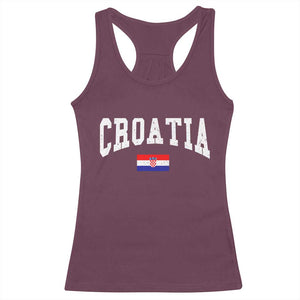Croatia Hrvatska Flag Zagreb Croatian Jersey Retro Racerback Tank Top