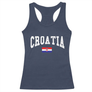 Croatia Hrvatska Flag Zagreb Croatian Jersey Retro Racerback Tank Top