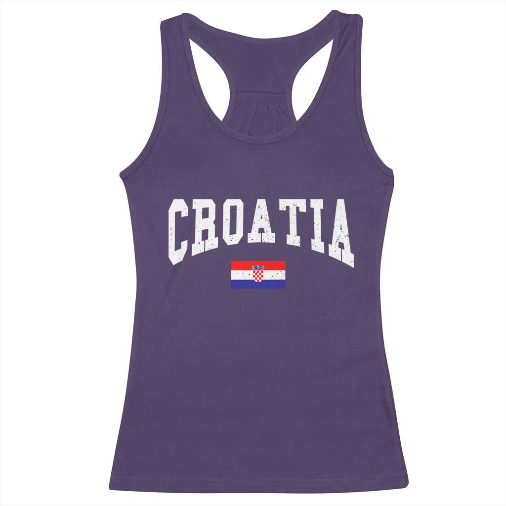 Croatia Hrvatska Flag Zagreb Croatian Jersey Retro Racerback Tank Top