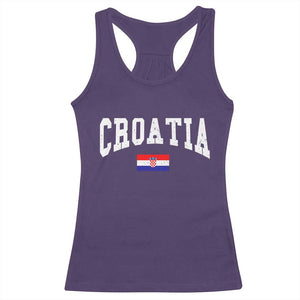 Croatia Hrvatska Flag Zagreb Croatian Jersey Retro Racerback Tank Top
