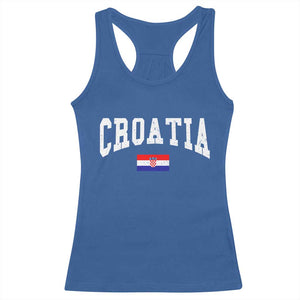 Croatia Hrvatska Flag Zagreb Croatian Jersey Retro Racerback Tank Top