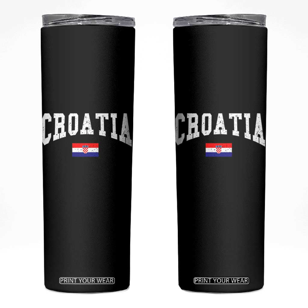 Croatia Hrvatska Flag Zagreb Croatian Jersey Retro Skinny Tumbler