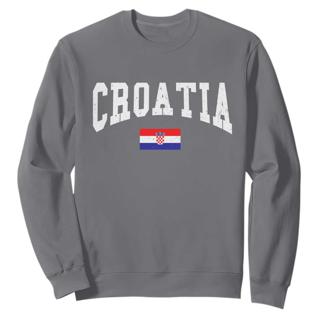Croatia Hrvatska Flag Zagreb Croatian Jersey Retro Sweatshirt