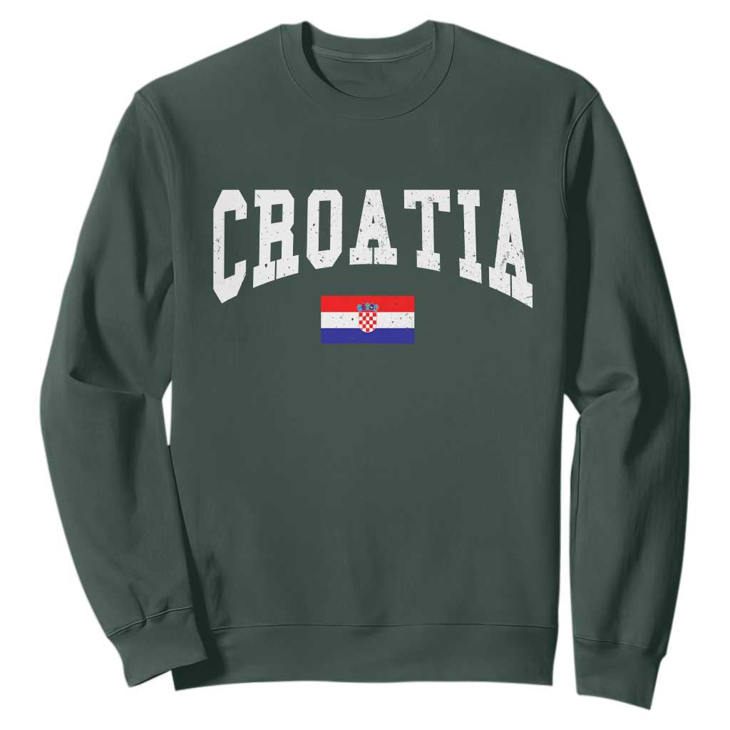 Croatia Hrvatska Flag Zagreb Croatian Jersey Retro Sweatshirt