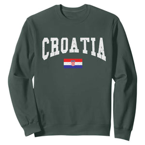 Croatia Hrvatska Flag Zagreb Croatian Jersey Retro Sweatshirt