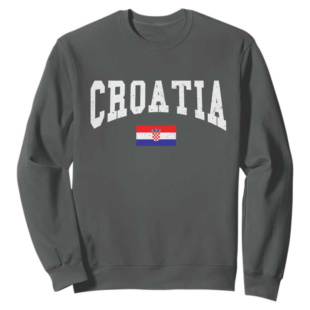 Croatia Hrvatska Flag Zagreb Croatian Jersey Retro Sweatshirt