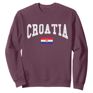 Croatia Hrvatska Flag Zagreb Croatian Jersey Retro Sweatshirt