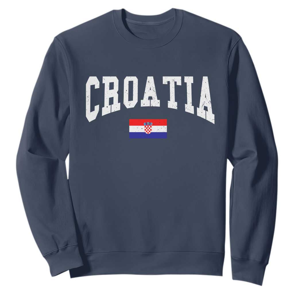 Croatia Hrvatska Flag Zagreb Croatian Jersey Retro Sweatshirt