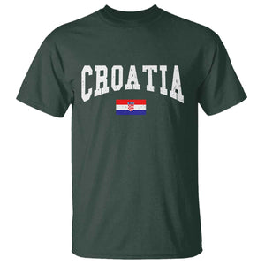 Croatia Hrvatska Flag Zagreb Croatian Jersey Retro T Shirt