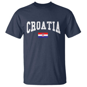 Croatia Hrvatska Flag Zagreb Croatian Jersey Retro T Shirt