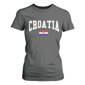 Croatia Hrvatska Flag Zagreb Croatian Jersey Retro T Shirt For Women