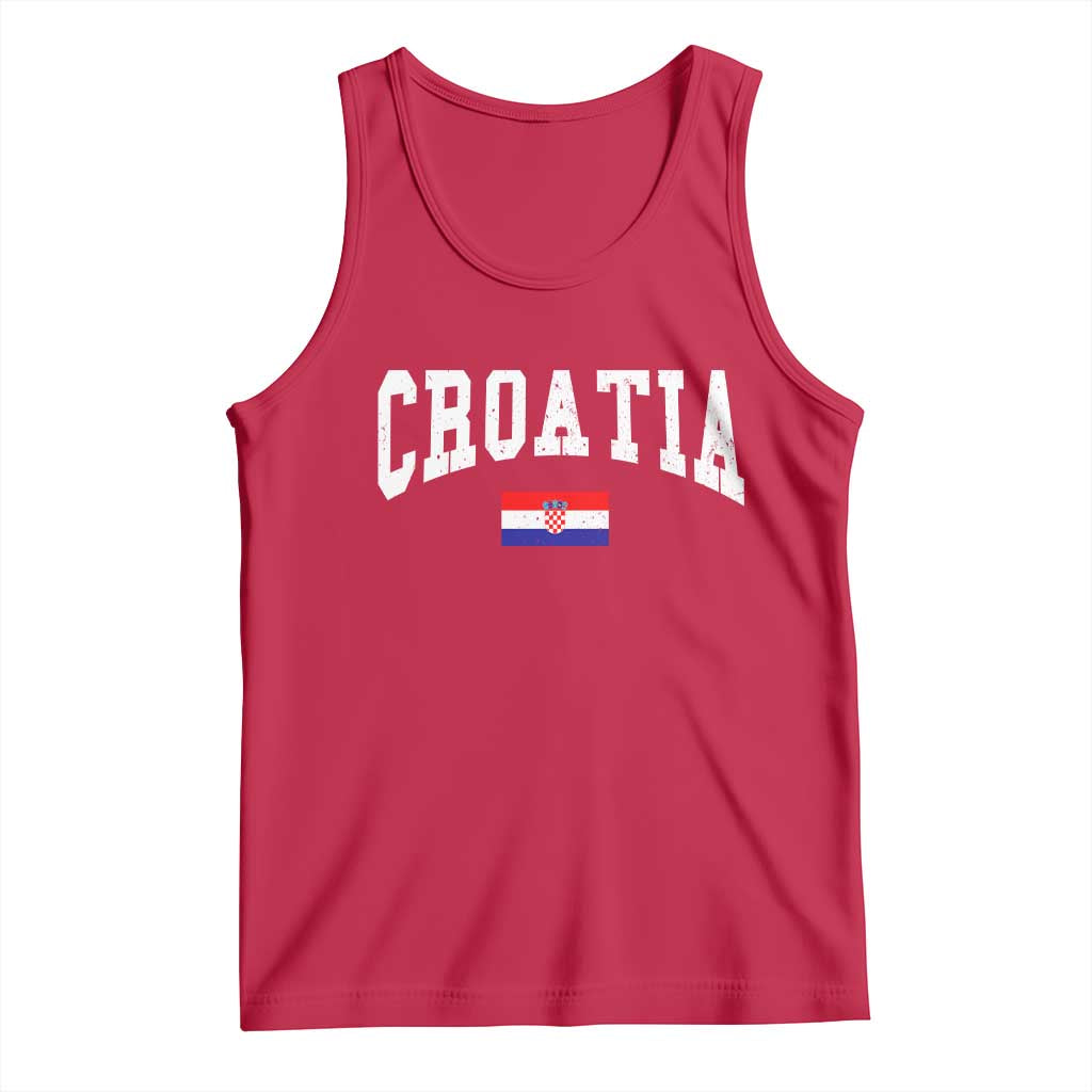 Croatia Hrvatska Flag Zagreb Croatian Jersey Retro Tank Top