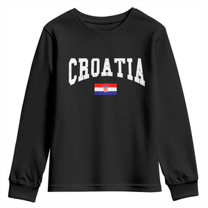 Croatia Hrvatska Flag Zagreb Croatian Jersey Retro Youth Sweatshirt