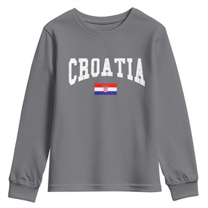 Croatia Hrvatska Flag Zagreb Croatian Jersey Retro Youth Sweatshirt