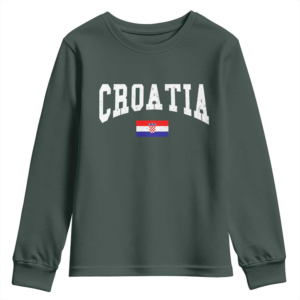 Croatia Hrvatska Flag Zagreb Croatian Jersey Retro Youth Sweatshirt