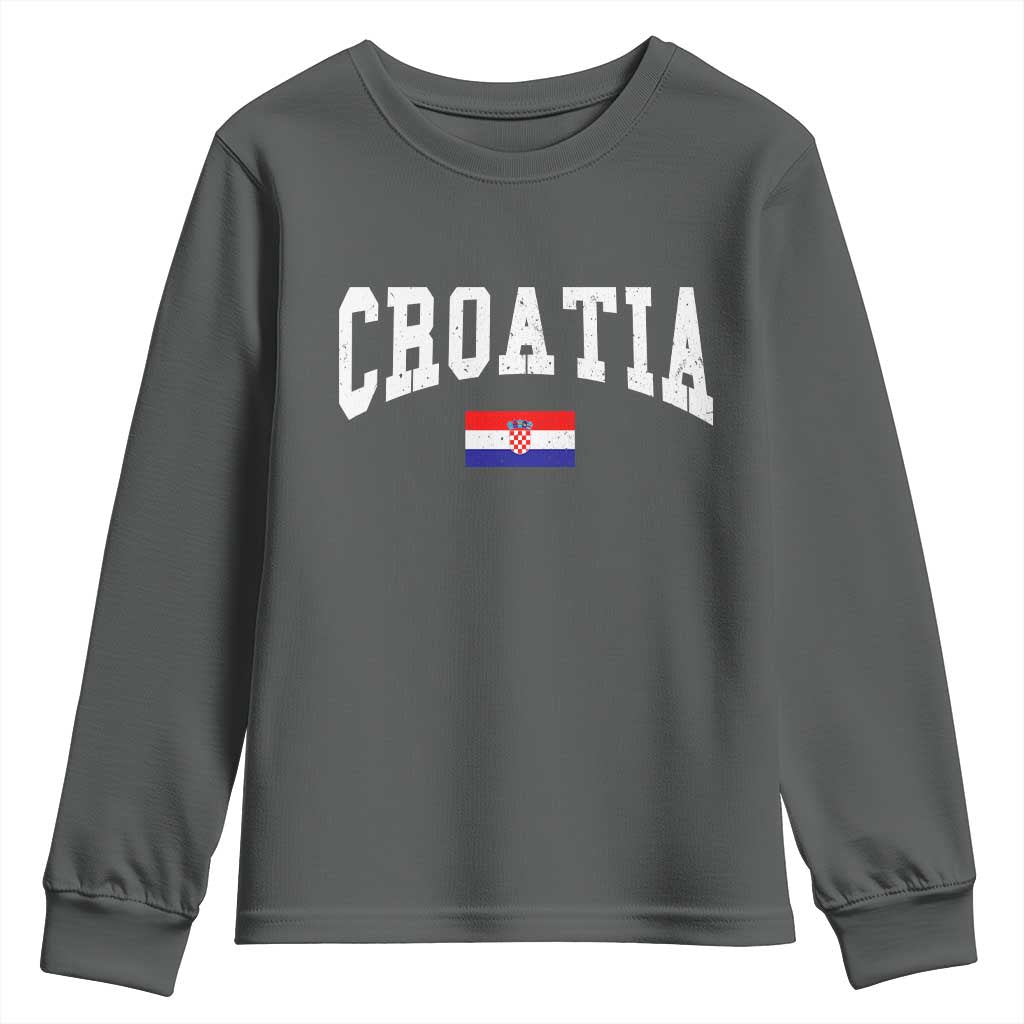 Croatia Hrvatska Flag Zagreb Croatian Jersey Retro Youth Sweatshirt