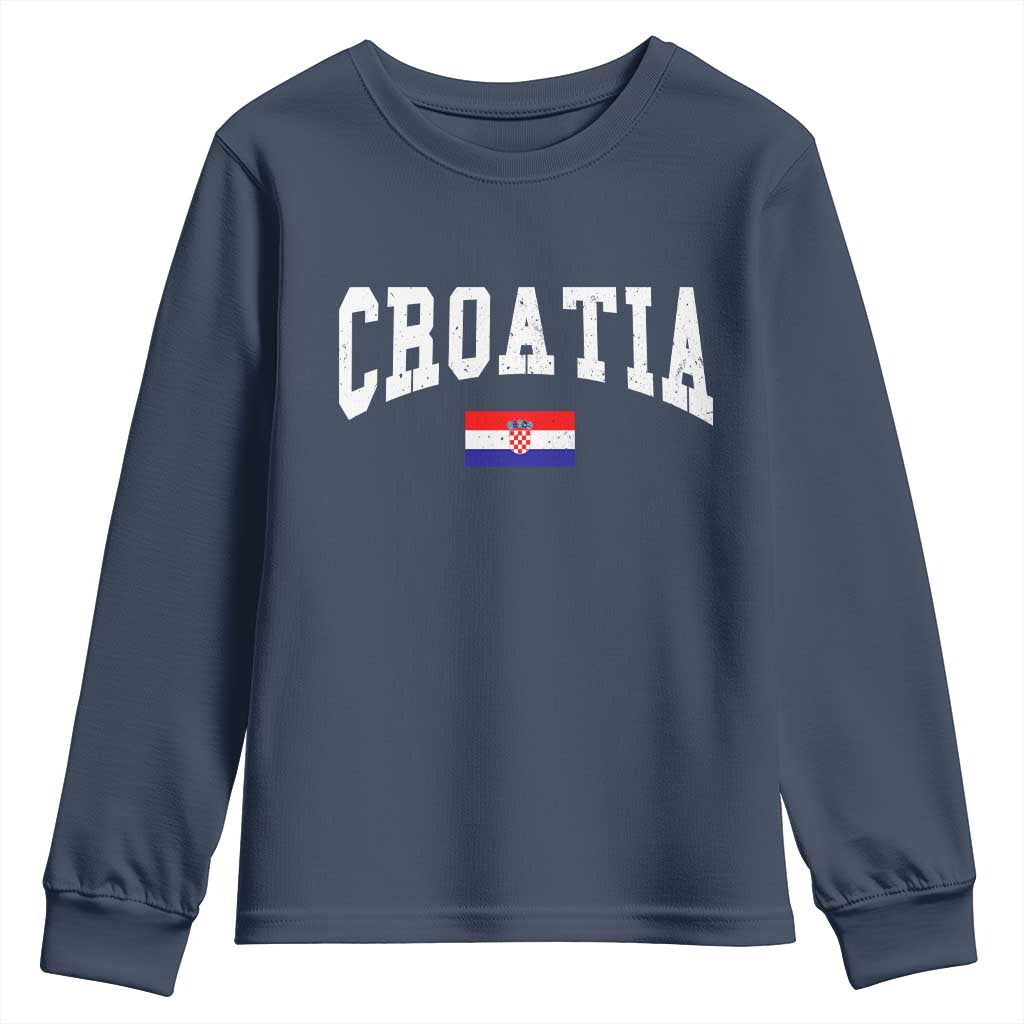 Croatia Hrvatska Flag Zagreb Croatian Jersey Retro Youth Sweatshirt