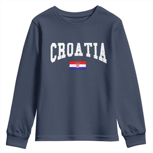 Croatia Hrvatska Flag Zagreb Croatian Jersey Retro Youth Sweatshirt