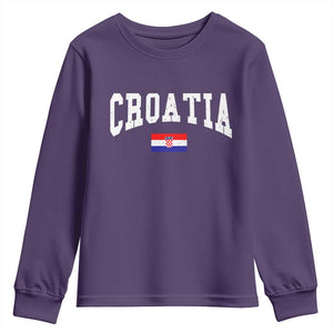 Croatia Hrvatska Flag Zagreb Croatian Jersey Retro Youth Sweatshirt