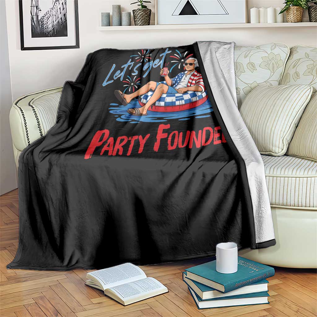 George Washington 4th of July Pool Party Throw Blanket Let's Get This Party Founded