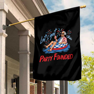 George Washington 4th of July Pool Party Garden Flag Let's Get This Party Founded