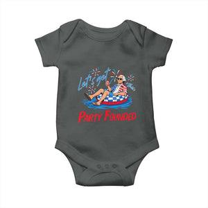 George Washington 4th of July Pool Party Baby Onesie Let's Get This Party Founded