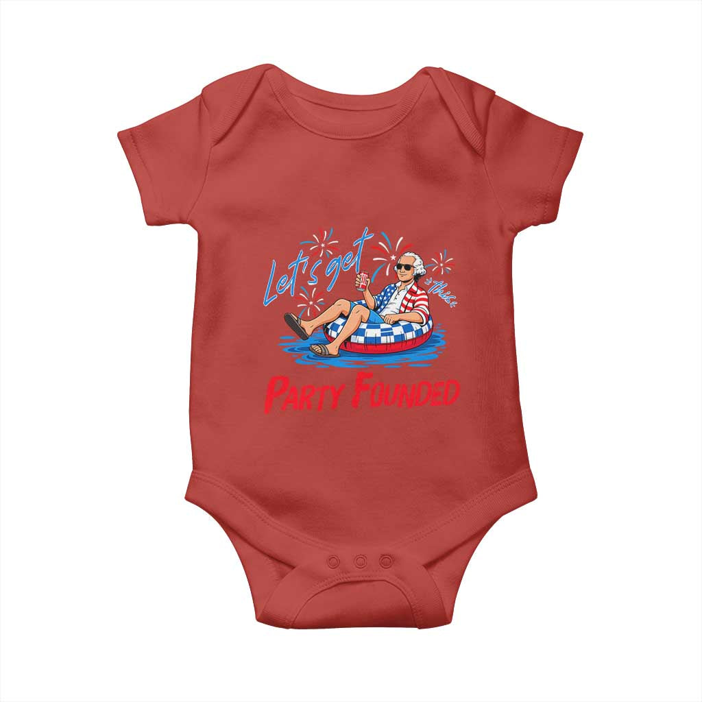 George Washington 4th of July Pool Party Baby Onesie Let's Get This Party Founded