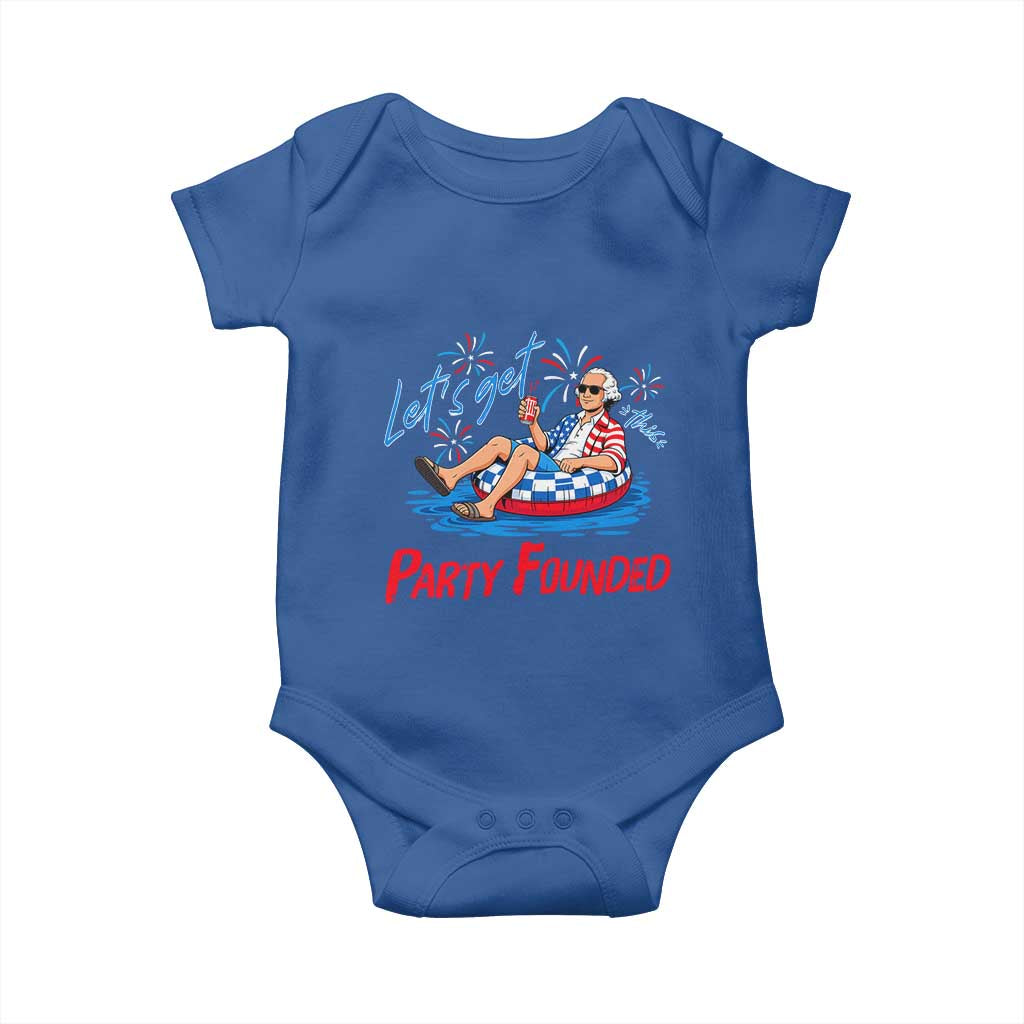 George Washington 4th of July Pool Party Baby Onesie Let's Get This Party Founded