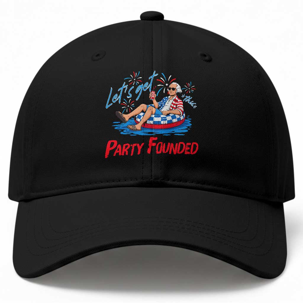 George Washington 4th of July Pool Party Baseball Cap Let's Get This Party Founded