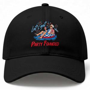 George Washington 4th of July Pool Party Baseball Cap Let's Get This Party Founded