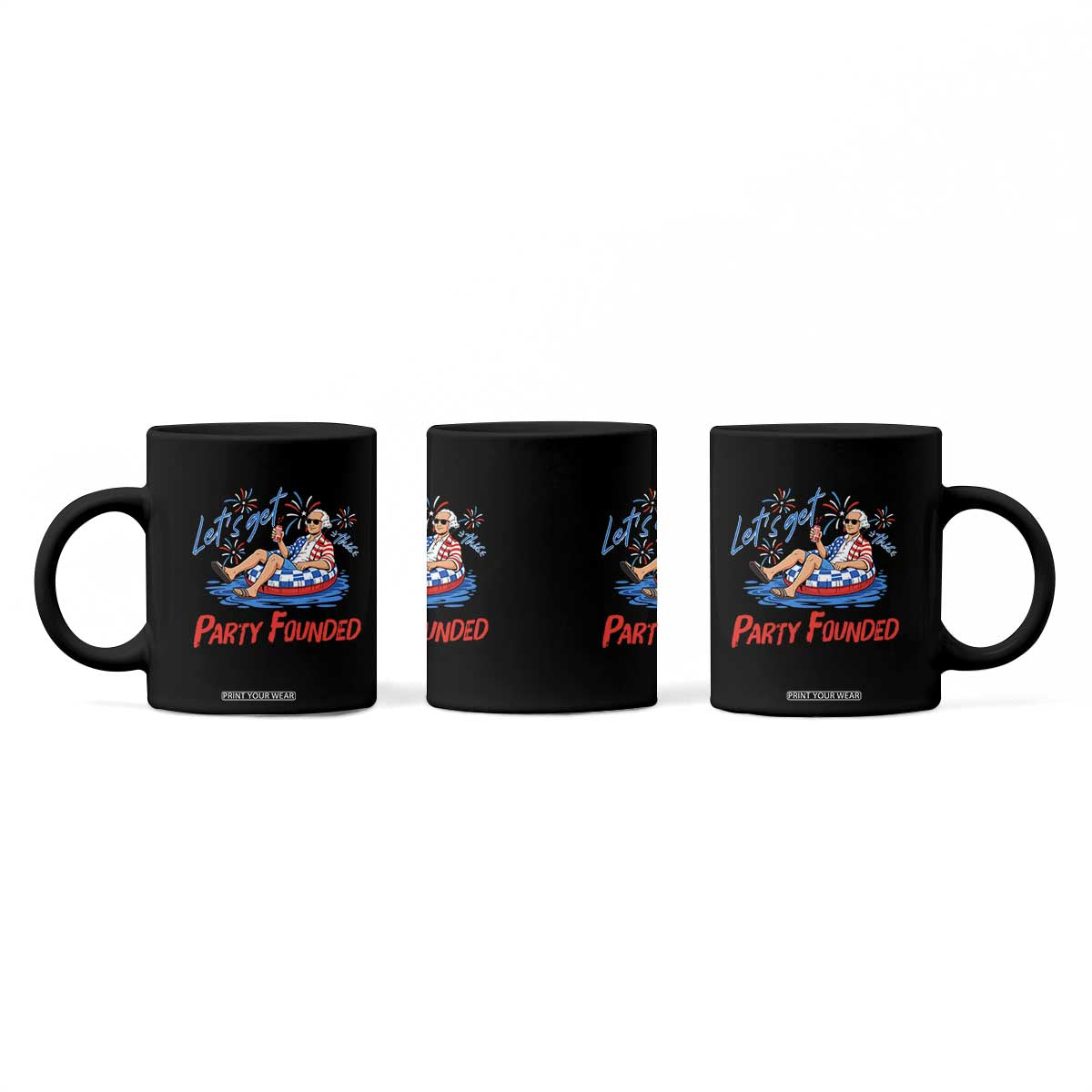 George Washington 4th of July Pool Party Coffee Mug Let's Get This Party Founded