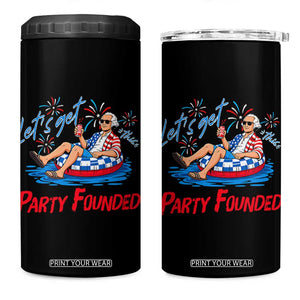George Washington 4th of July Pool Party 4 in 1 Can Cooler Tumbler Let's Get This Party Founded